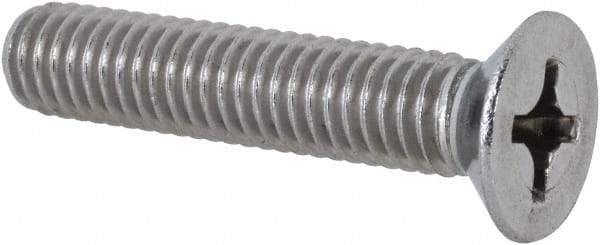 Value Collection - M6x1.00 Metric Coarse, 30mm OAL Phillips Drive Machine Screw - Flat Head, Grade 18-8 Stainless Steel, Uncoated, Without Washer - Benchmark Tooling