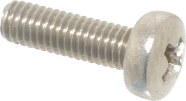 Value Collection - M3x0.50 Metric Coarse, 10mm Length Under Head Phillips Drive Machine Screw - Pan Head, Grade 18-8 Stainless Steel, Uncoated, Without Washer - Benchmark Tooling
