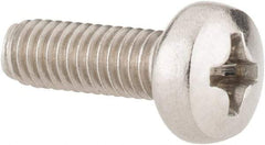 Value Collection - M4x0.70 Metric Coarse, 12mm Length Under Head Phillips Drive Machine Screw - Pan Head, Grade 18-8 Stainless Steel, Uncoated, Without Washer - Benchmark Tooling