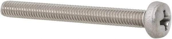 Value Collection - M4x0.70 Metric Coarse, 40mm Length Under Head Phillips Drive Machine Screw - Pan Head, Grade 18-8 Stainless Steel, Uncoated, Without Washer - Benchmark Tooling