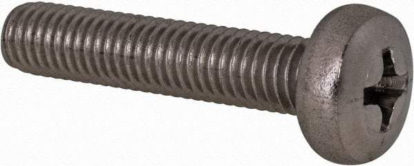 Value Collection - M5x0.80 Metric Coarse, 25mm Length Under Head Phillips Drive Machine Screw - Pan Head, Grade 18-8 Stainless Steel, Uncoated, Without Washer - Benchmark Tooling