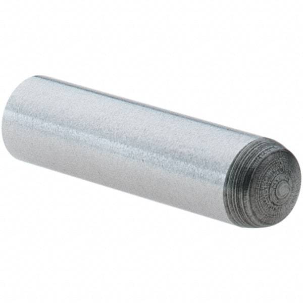 Value Collection - 4mm Diam x 16mm Pin Length Grade 8 Alloy Steel Precision Dowel Pin - Bright Finish, 1 Rounded End - Benchmark Tooling