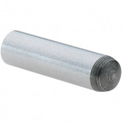 Value Collection - 4mm Diam x 16mm Pin Length Grade 8 Alloy Steel Precision Dowel Pin - Bright Finish, 1 Rounded End - Benchmark Tooling