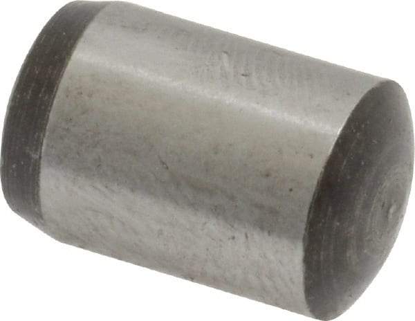 Value Collection - 10mm Diam x 16mm Pin Length Grade 8 Alloy Steel Precision Dowel Pin - Bright Finish, 1 Rounded End - Benchmark Tooling