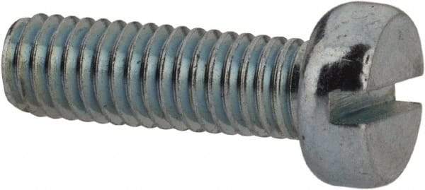 Value Collection - M5x0.80, 16mm Length Under Head Slotted Drive Machine Screw - Cheese Head, Grade 4.8 Steel, Zinc-Plated Finish, Without Washer - Benchmark Tooling