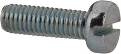 Value Collection - M5x0.80, 16mm Length Under Head Slotted Drive Machine Screw - Cheese Head, Grade 4.8 Steel, Zinc-Plated Finish, Without Washer - Benchmark Tooling