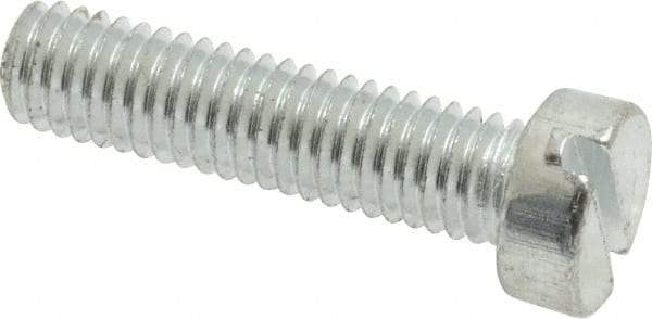 Value Collection - M6x1.00, 25mm Length Under Head Slotted Drive Machine Screw - Cheese Head, Grade 4.8 Steel, Zinc-Plated Finish, Without Washer - Benchmark Tooling