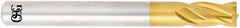 OSG - 5/32", 15/64" LOC, 3/16" Shank Diam, 1-3/4" OAL, 4 Flute, Powdered Metal Square End Mill - Single End, TiN Finish, Spiral Flute, 30° Helix, Centercutting, Right Hand Cut, Right Hand Flute, Series 676 - Benchmark Tooling