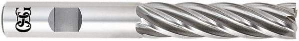 OSG - 3/4", 3" LOC, 3/4" Shank Diam, 5-1/4" OAL, 6 Flute, Powdered Metal Square End Mill - Single End, Uncoated, Spiral Flute, 30° Helix, Centercutting, Right Hand Cut, Right Hand Flute, Series 646 - Benchmark Tooling