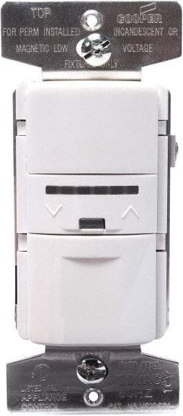 Cooper Wiring Devices - 1,000 Square Ft. Coverage, Infrared Vacancy Sensor Wall Switch - 600 at 120 V Incandescent, 600 at 120 V Fluorescent, 120 VAC, White - Benchmark Tooling