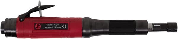Chicago Pneumatic - 1/4" Collet, Straight Handle, Air Extended Length Die Grinder - 12,000 RPM, Rear Exhaust, 33.9 CFM, 1.2 hp, 90 psi, 9.5mm Inlet - Benchmark Tooling