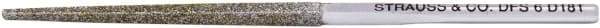 Strauss - 3.346" OAL Coarse Square Needle Diamond File - 0.102" Wide x 0.102" Thick, 1.77 LOC, Gray, 181 Grit - Benchmark Tooling