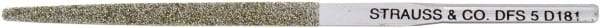 Strauss - 3.346" OAL Coarse Three Square Needle Diamond File - 1/8" Wide x 0.118" Thick, 1.77 LOC, Gray, 181 Grit - Benchmark Tooling
