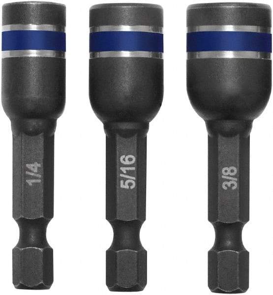 Irwin - 3 Piece, Magnetic Nutsetters Handle, Hex - 1/4 to 3/8" Hex - Benchmark Tooling