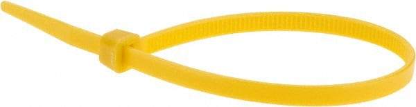 Value Collection - 8" Long Yellow Nylon Standard Cable Tie - 50 Lb Tensile Strength, 54mm Max Bundle Diam - Benchmark Tooling