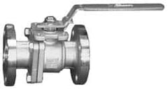 Sharpe Valves - 1/2" Pipe, Full Port, Carbon Steel Fire Safe Ball Valve - 2 Piece, Inline - One Way Flow, Flanged x Flanged Ends, Lever Handle, 275 WOG, 150 WSP - Benchmark Tooling