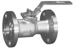 Sharpe Valves - 1-1/2" Pipe, Standard Port, Stainless Steel Standard Ball Valve - 1 Piece, Inline - One Way Flow, Flanged x Flanged Ends, Locking Lever Handle, 275 WOG, 150 WSP - Benchmark Tooling