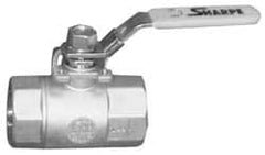 Sharpe Valves - 1-1/2" Pipe, Standard Port, Carbon Steel Steam Service Ball Valve - 1 Piece, Inline - One Way Flow, FNPT x FNPT Ends, Locking Lever Handle, 1,500 WOG, 250 WSP - Benchmark Tooling
