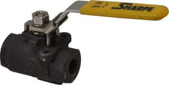 Sharpe Valves - 1/4" Pipe, Standard Port, Carbon Steel Steam Service Ball Valve - 1 Piece, Inline - One Way Flow, FNPT x FNPT Ends, Locking Lever Handle, 2,000 WOG, 250 WSP - Benchmark Tooling