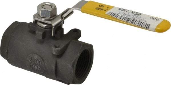 Sharpe Valves - 1" Pipe, Standard Port, Carbon Steel Steam Service Ball Valve - 1 Piece, Inline - One Way Flow, FNPT x FNPT Ends, Locking Lever Handle, 2,000 WOG, 250 WSP - Benchmark Tooling