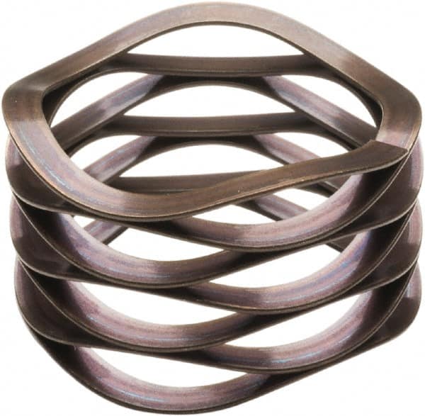 Associated Spring Raymond - 21.59mm ID x 28.58mm OD, Grade 17-7 PH Stainless Steel Multiwave Disc Spring - 0.38mm Thick, 12.7mm Overall Height, 5.84mm Deflection, 20 Lb at Deflection - Benchmark Tooling