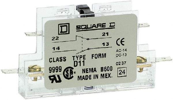 Square D - 5 Amp, Contactor Auxiliary Contact Kit - Benchmark Tooling