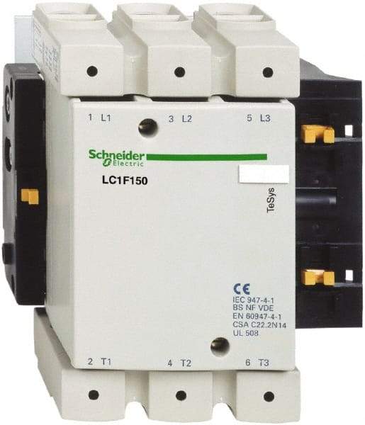 Schneider Electric - 3 Pole, 24 Coil VAC, 250 Amp at 440 VAC, Nonreversible IEC Contactor - Bureau Veritas, CCC, CSA, DNV, EN/IEC 60947-1, EN/IEC 60947-4-1, GL, JEM 1038, LROS, RINA, RMRoS, RoHS Compliant, UL Listed - Benchmark Tooling