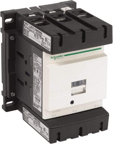Schneider Electric - 3 Pole, 120 Coil VAC at 50/60 Hz, 150 Amp at 440 VAC, Nonreversible IEC Contactor - Bureau Veritas, CCC, CSA, CSA C22.2 No. 14, DNV, EN/IEC 60947-4-1, EN/IEC 60947-5-1, GL, GOST, LROS, RINA, RoHS Compliant, UL 508, UL Listed - Benchmark Tooling