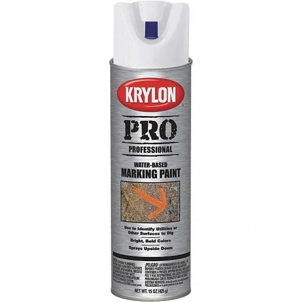 Krylon - 15 fl oz White Marking Paint - Water Base Formula - Benchmark Tooling