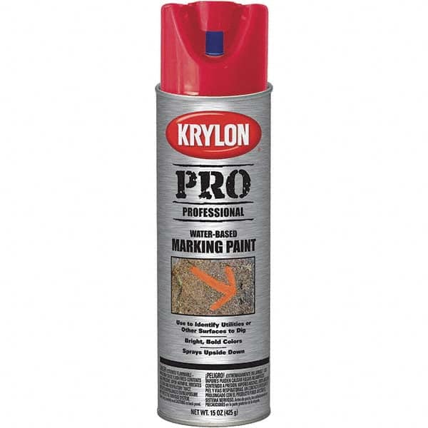 Krylon - 15 fl oz Red Marking Paint - Water Base Formula - Benchmark Tooling