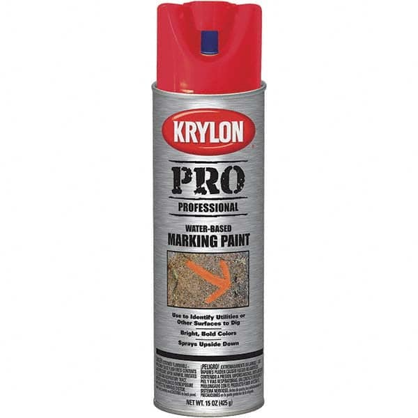 Krylon - 15 fl oz Red Marking Paint - Water Base Formula - Benchmark Tooling