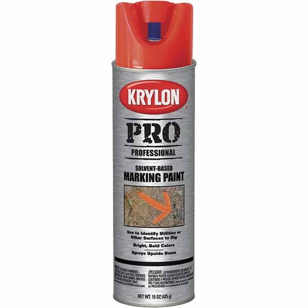 Krylon - 15 fl oz Red/Orange Marking Paint - Solvent Base Formula - Benchmark Tooling