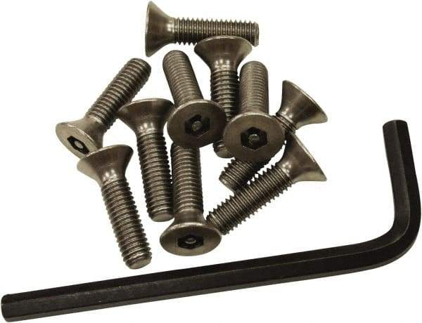 Acorn Engineering - #10-32, 3/4" Long Hex Drive Machine Screw - Flat Head, Grade 18-8 Stainless Steel, Uncoated - Benchmark Tooling