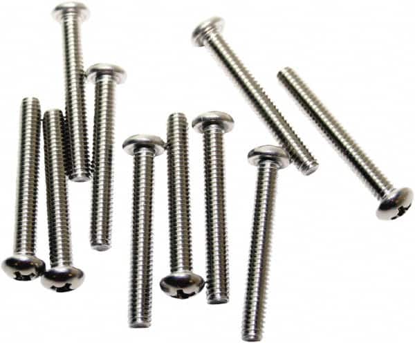 Acorn Engineering - #8-32, 1-1/4" Long Phillips Drive Machine Screw - Round Head, Grade 18-8 Stainless Steel, Uncoated - Benchmark Tooling