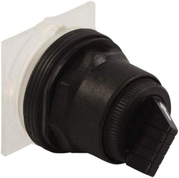 Schneider Electric - 30mm Mount Hole, 2 Position, Knob and Pushbutton Operated, Selector Switch Only - Black, Maintained (MA), without Contact Blocks, Anticorrosive, Weatherproof, Dust and Oil Resistant - Benchmark Tooling