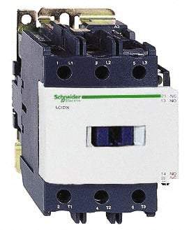 Schneider Electric - 3 Pole, 24 Coil VAC at 50/60 Hz, 80 Amp at 440 VAC, Nonreversible IEC Contactor - Bureau Veritas, CCC, CSA, CSA C22.2 No. 14, DNV, EN/IEC 60947-4-1, EN/IEC 60947-5-1, GL, GOST, LROS, RINA, RoHS Compliant, UL 508, UL Listed - Benchmark Tooling