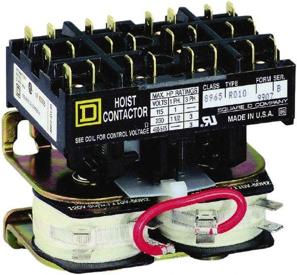 Square D - 3 Pole, 24 Coil VAC at 60 Hz, Reversible Definite Purpose Contactor - Phase 1 and Phase 3 Hp: 1 at 115 VAC, 1.5 at 230 VAC, 3 at 230 VAC, 3 at 460 VAC, 3 at 575 VAC, CSA, RoHS Compliant, UL Listed - Benchmark Tooling