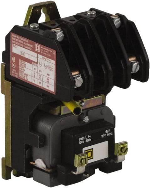 Square D - No Enclosure, 2 Pole, Electrically Held Lighting Contactor - 20 A (Tungsten), 30 A (Fluorescent), 440 VAC at 50 Hz, 480 VAC at 60 Hz, 2NO Contact Configuration - Benchmark Tooling