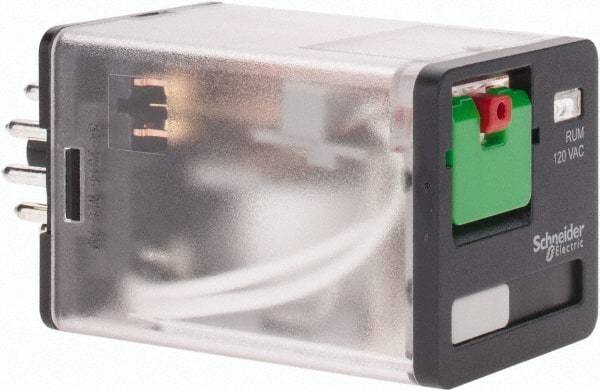 Schneider Electric - 3 at 60 Hz VA Power Rating, Octal Electromechanical Plug-in General Purpose Relay - 10 Amp at 250 VAC, 3PDT, 120 VAC, 35mm Wide x 56mm High x 35.4mm Deep - Benchmark Tooling