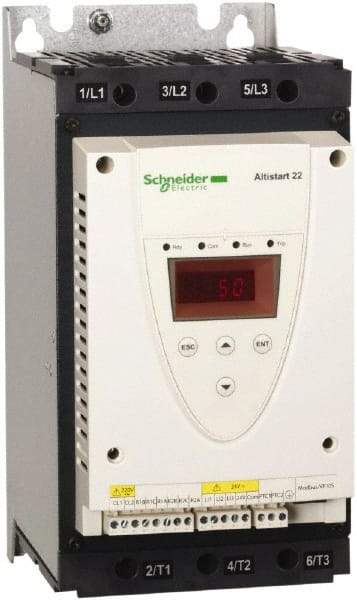 Schneider Electric - 62 Amp, 208 to 600 Coil VAC, 50/60 Hz, IEC Motor Starter - 1 Phase Hp: 15 at 208 Volt, 20 at 230 Volt, 3 Phase Hp: 40 at 460 Volt, 50 at 575 Volt - Benchmark Tooling