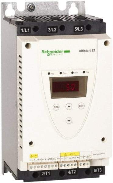 Schneider Electric - 32 Amp, 208 to 600 Coil VAC, 50/60 Hz, IEC Motor Starter - 1 Phase Hp: 10 at 230 Volt, 7.5 at 208 Volt, 3 Phase Hp: 20 at 460 Volt, 25 at 575 Volt - Benchmark Tooling