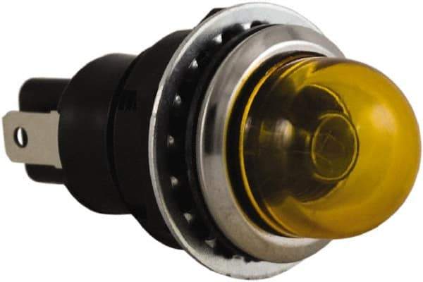 Schneider Electric - 24 V Yellow Lens Incandescent Pilot Light - Round Lens, Dust-tight, Oiltight - Benchmark Tooling