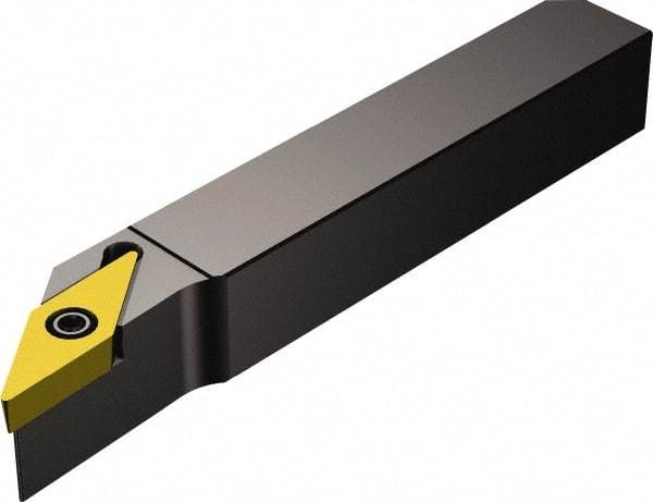 Sandvik Coromant - QS-SVJB, Right Hand Cut, -3° Lead Angle, 10mm Shank Height x 10mm Shank Width, Neutral Rake Indexable Turning Toolholder - 70mm OAL, VBMT 11 03 04 Insert Compatibility, Series CoroTurn 107 - Benchmark Tooling