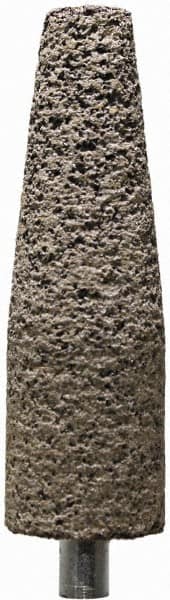 Tru-Maxx - 3/4" Head Diam x 3/4" Thickness, A1, Cone End, Zirconia Alumina Mounted Point - Brown, Coarse Grade, 36 Grit, 19,800 RPM - Benchmark Tooling