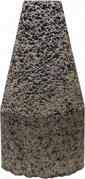 Tru-Maxx - Type 19, 2" Max Diam, 4" Head Thickness, 16 Grit Oval Cone - Zirconia Alumina, Coarse Grade, 5/8-11 Shank Thread - Benchmark Tooling