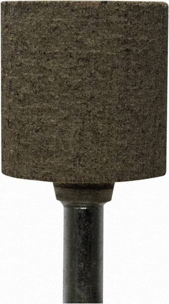 Tru-Maxx - 1" Head Diam x 1" Thickness, W220, Cylinder End, Zirconia Alumina Mounted Point - Gray, Coarse Grade, 80 Grit, 25,500 RPM - Benchmark Tooling