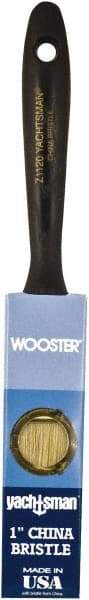 Wooster Brush - 1" Flat Hog Varnish Brush - 2-3/16" Bristle Length, 6-1/2" Plastic Beavertail Handle - Benchmark Tooling