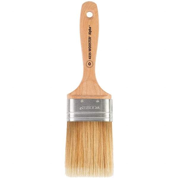 Wooster Brush - 2-1/2" Oval Synthetic Varnish Brush - 3-3/16" Bristle Length, 6-1/4" Maple Beavertail Handle - Benchmark Tooling