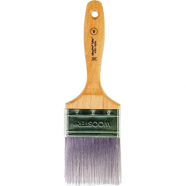 Wooster Brush - 3" Flat Synthetic Varnish Brush - 3-3/16" Bristle Length, 6-1/2" Maple Beavertail Handle - Benchmark Tooling