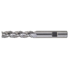 1/2″ × 1/2″ × 5/8″ × 2-1/2″ RHS / RHC Solid Carbide 3-Flute Square End High-Performance Roughing End Mill - Bright - Exact Industrial Supply